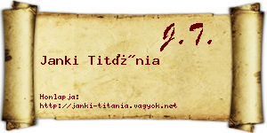 Janki Titánia névjegykártya